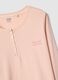 Pink pure cotton pyjamas with regular fit and Henley neckline_1