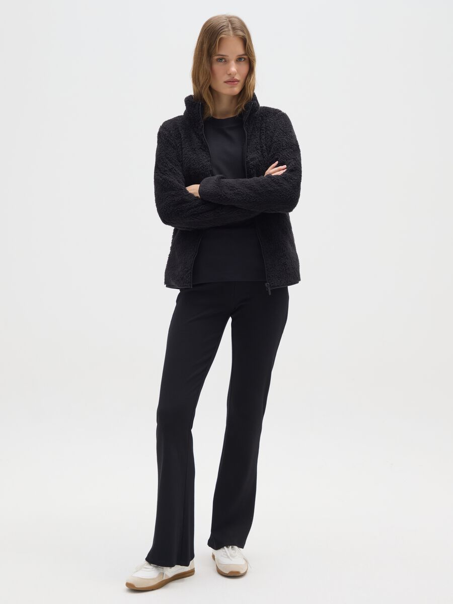 Black regular fit zip sweatshirt_1