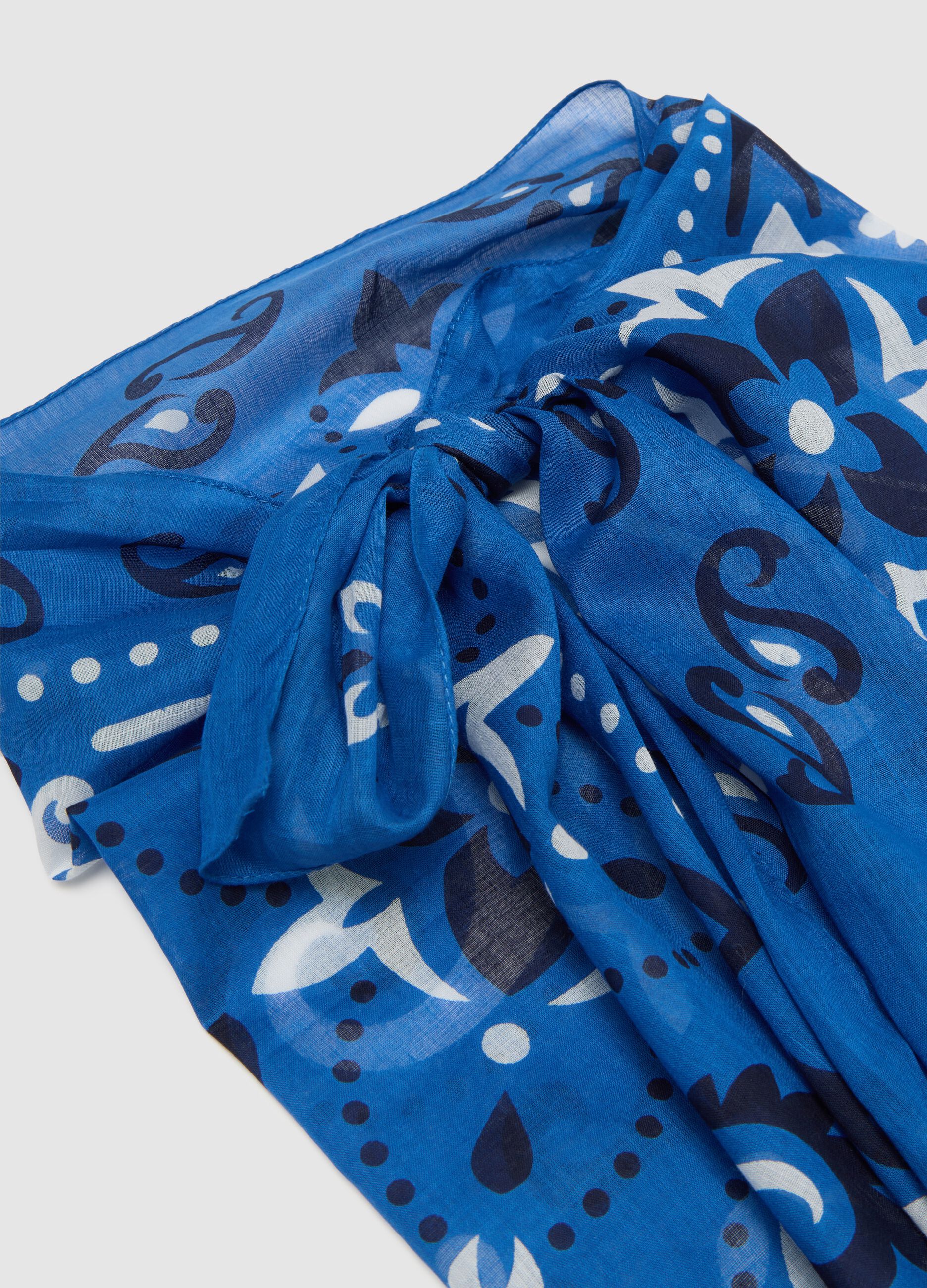 Blue Patterned Piombo Sarong