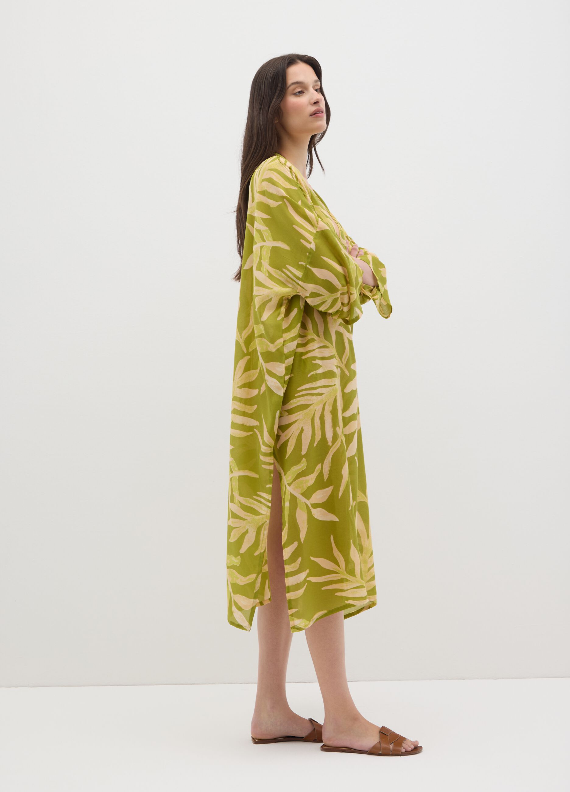 Women's Kaftan Dress in Multi-Colour Blend