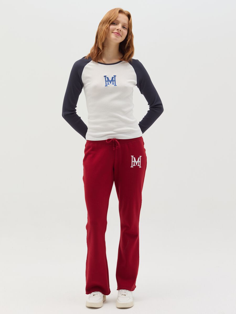 Ribbed T-shirt with long raglan sleeves_1