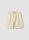 Pantaloni corti in puro cotone beige regular fit per bambino_0