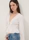 White pure cotton blouse regular fit with ties_0