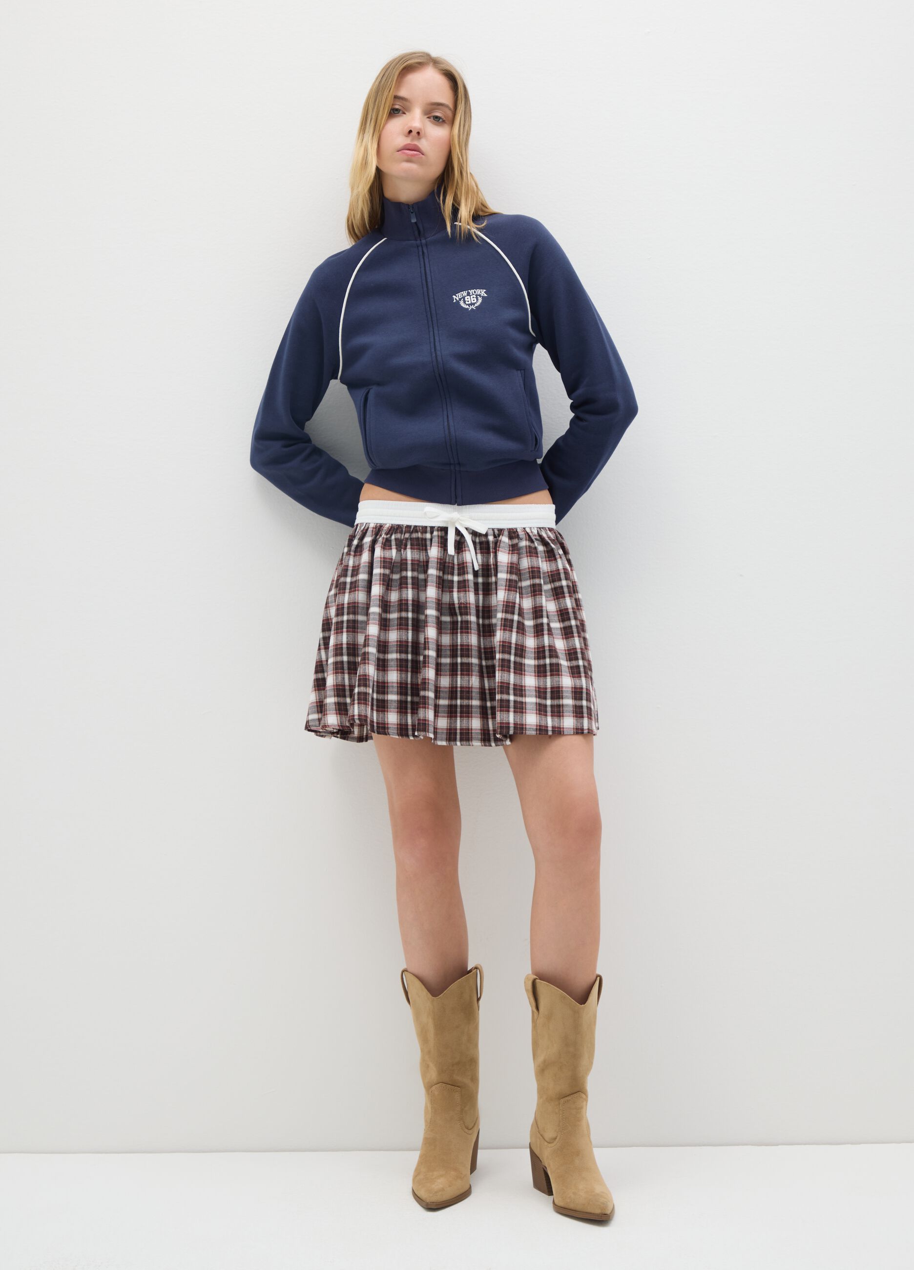 Multicolor pure cotton skirt in regular fit