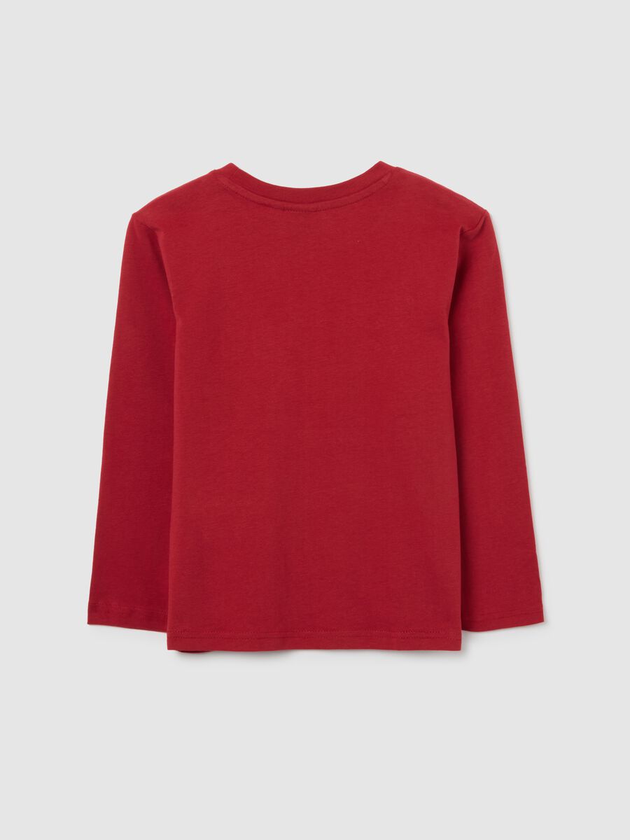 Long-sleeved red cotton shirt_1