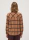 Brown checked pure viscose shirt with neck tie, regular fit_3
