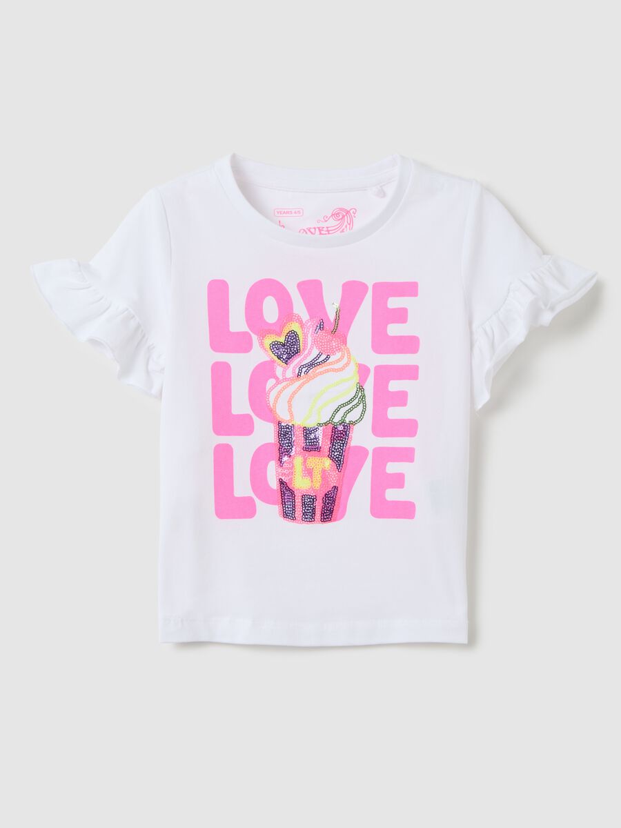 White T-shirt with pink writings Love Therapy_0