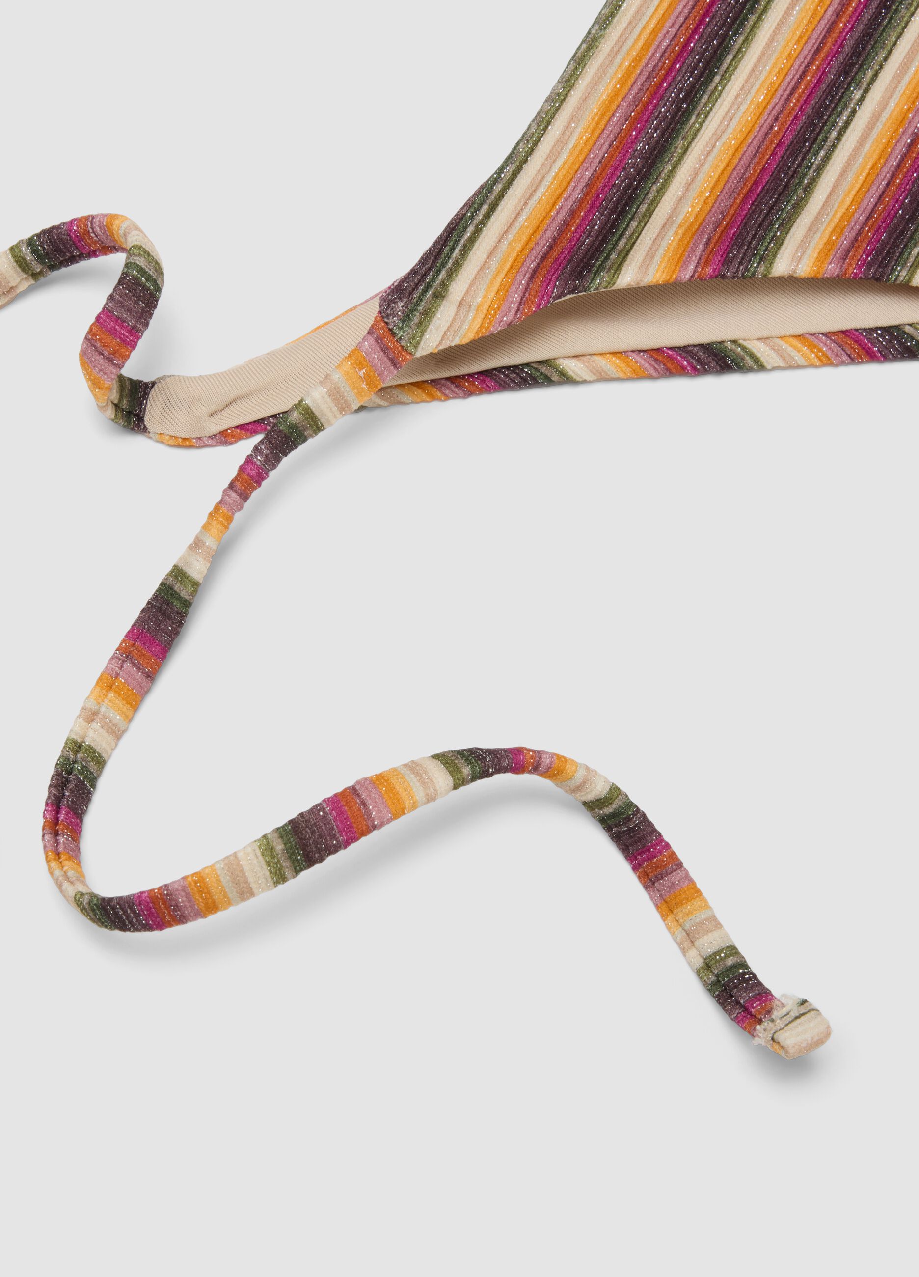 Multicolour striped stretch bikini bottoms