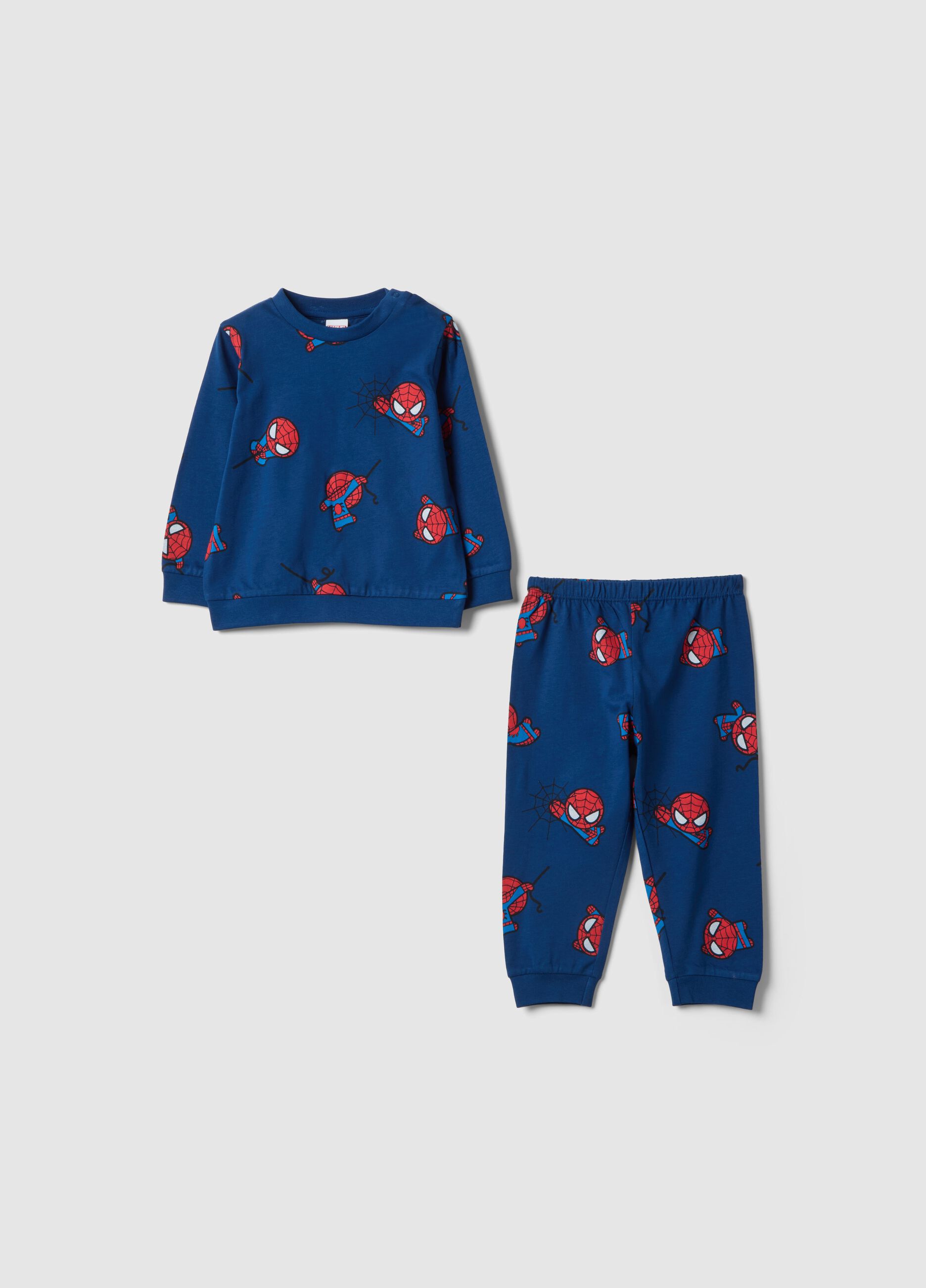 Newborn blue pure cotton pyjamas regular fit with Spider-Man prints