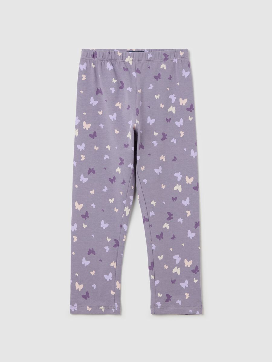 Three-quarter leggings in stretch cotton_0