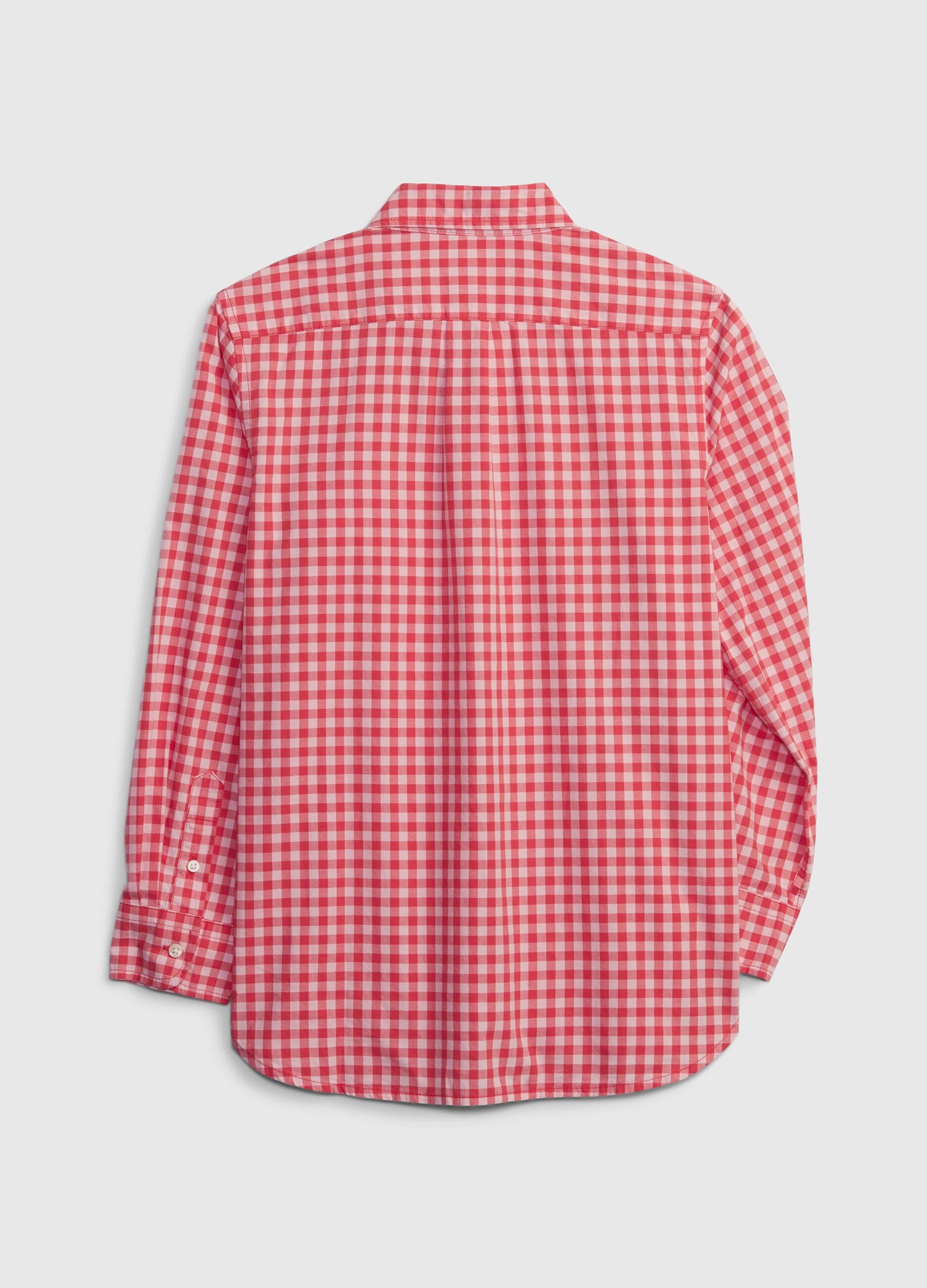 Camicia in cotone con fantasia vichy_1