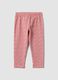 Leggings rosa in cotone organico elasticizzato slim fit per bimba_0