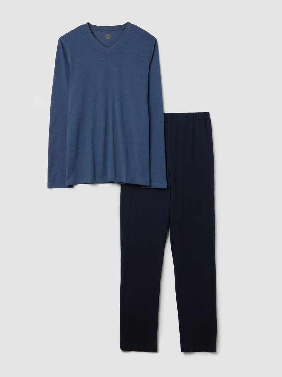 Long pyjamas with V-neck top_4