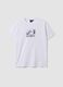 White pure cotton T-shirt with Hokusai print_4