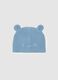 Newborn pure cotton blue hat with ears_0