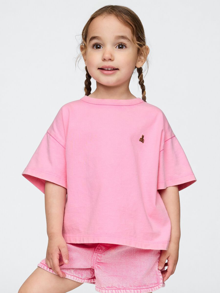 Girls' pink oversized T-shirt_0