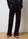 Black Velvet Flare Fit Trousers_1