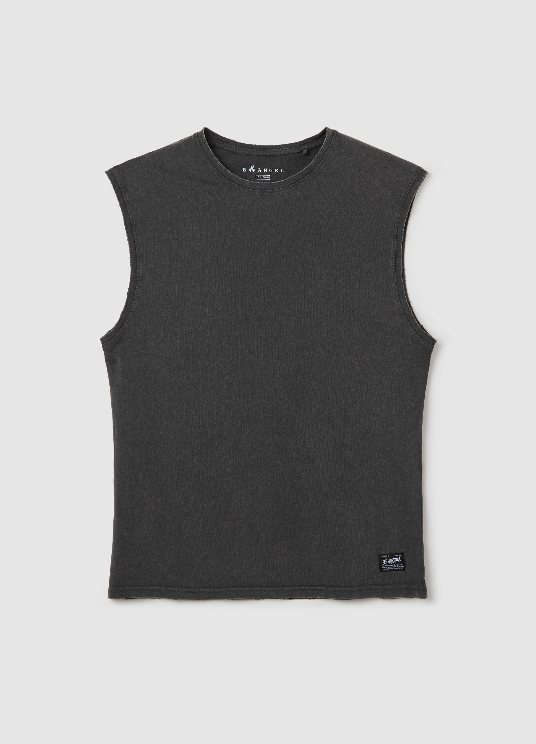 Cotton racerback vest with round neck