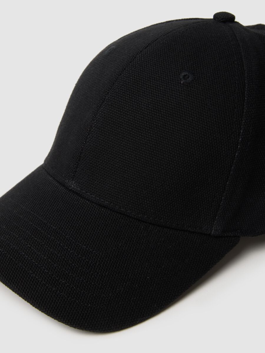 Cappello da baseball in puro cotone nero_1