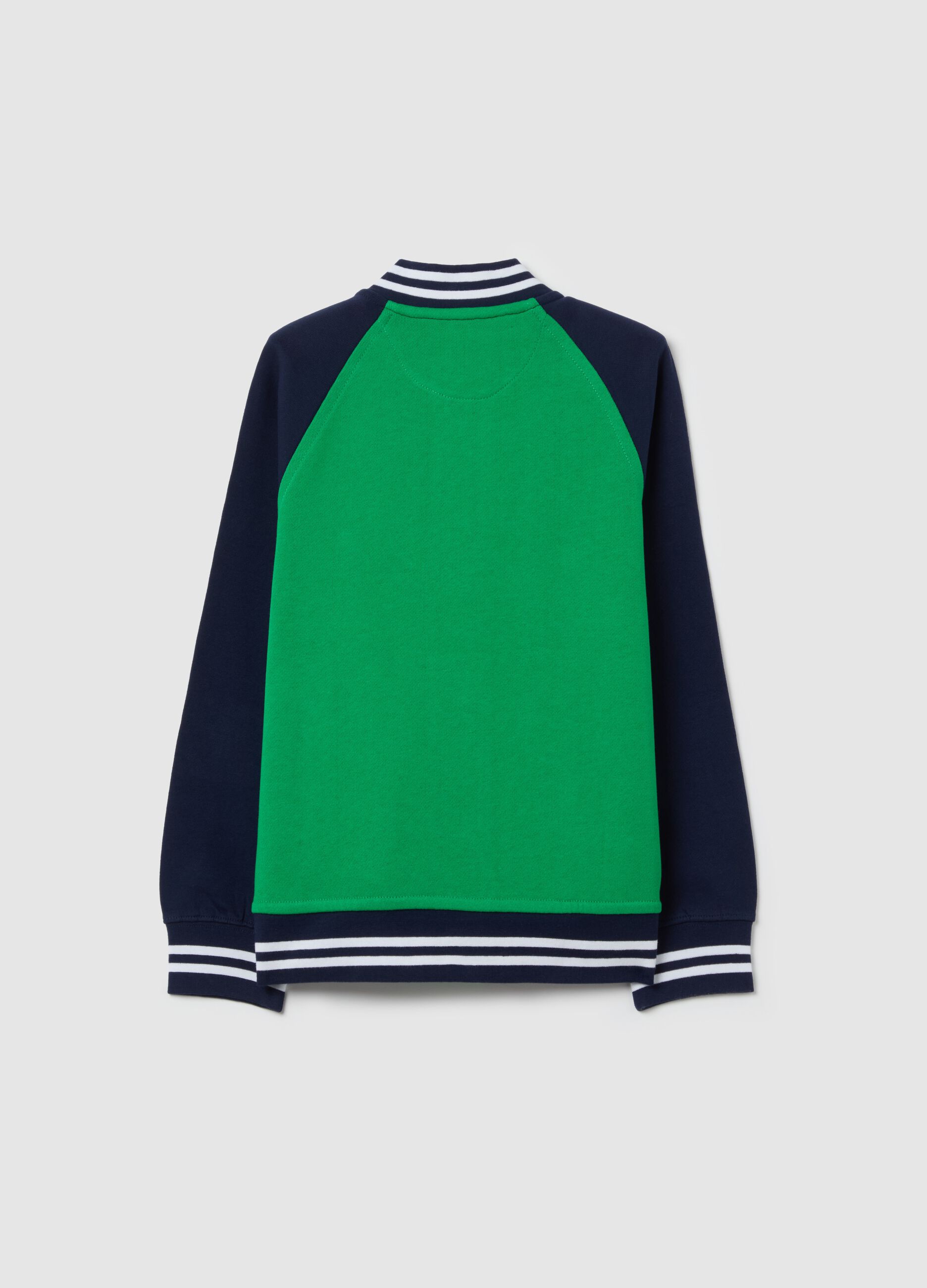 Varsity sweatshirt in two-tone cotton