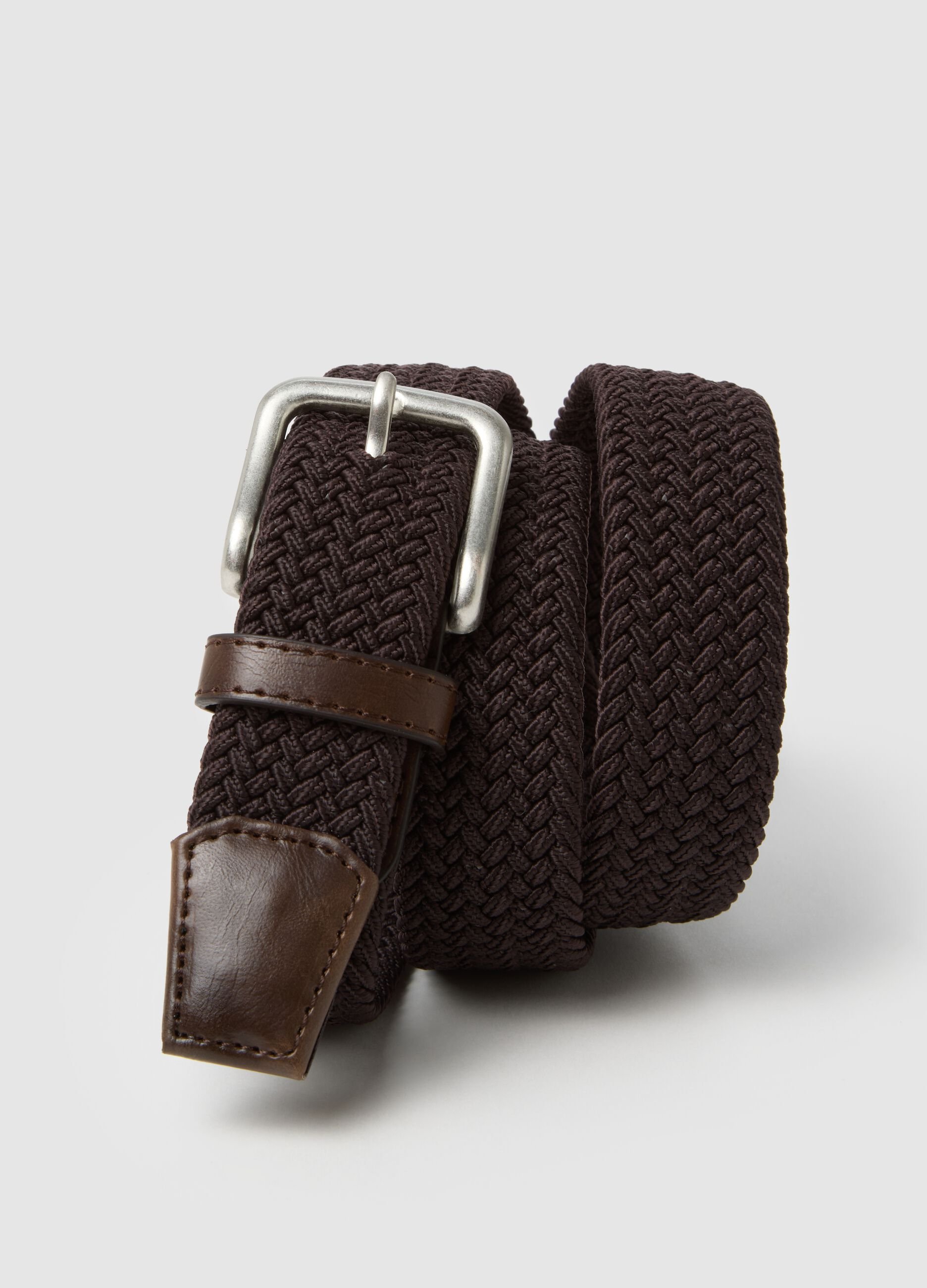 Brown Genuine Leather Elasticated Belt