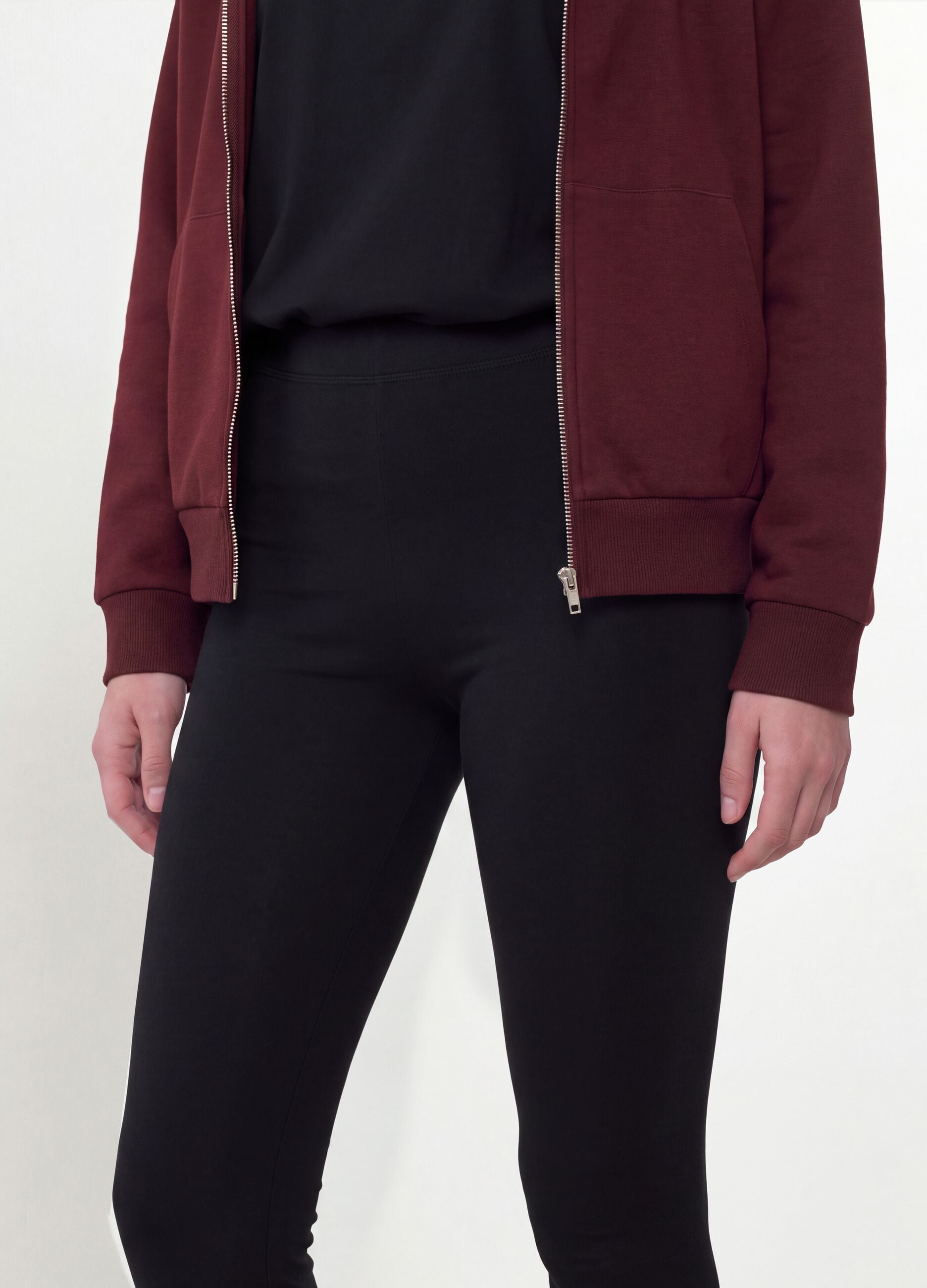 Black skinny-fit stretch cotton leggings