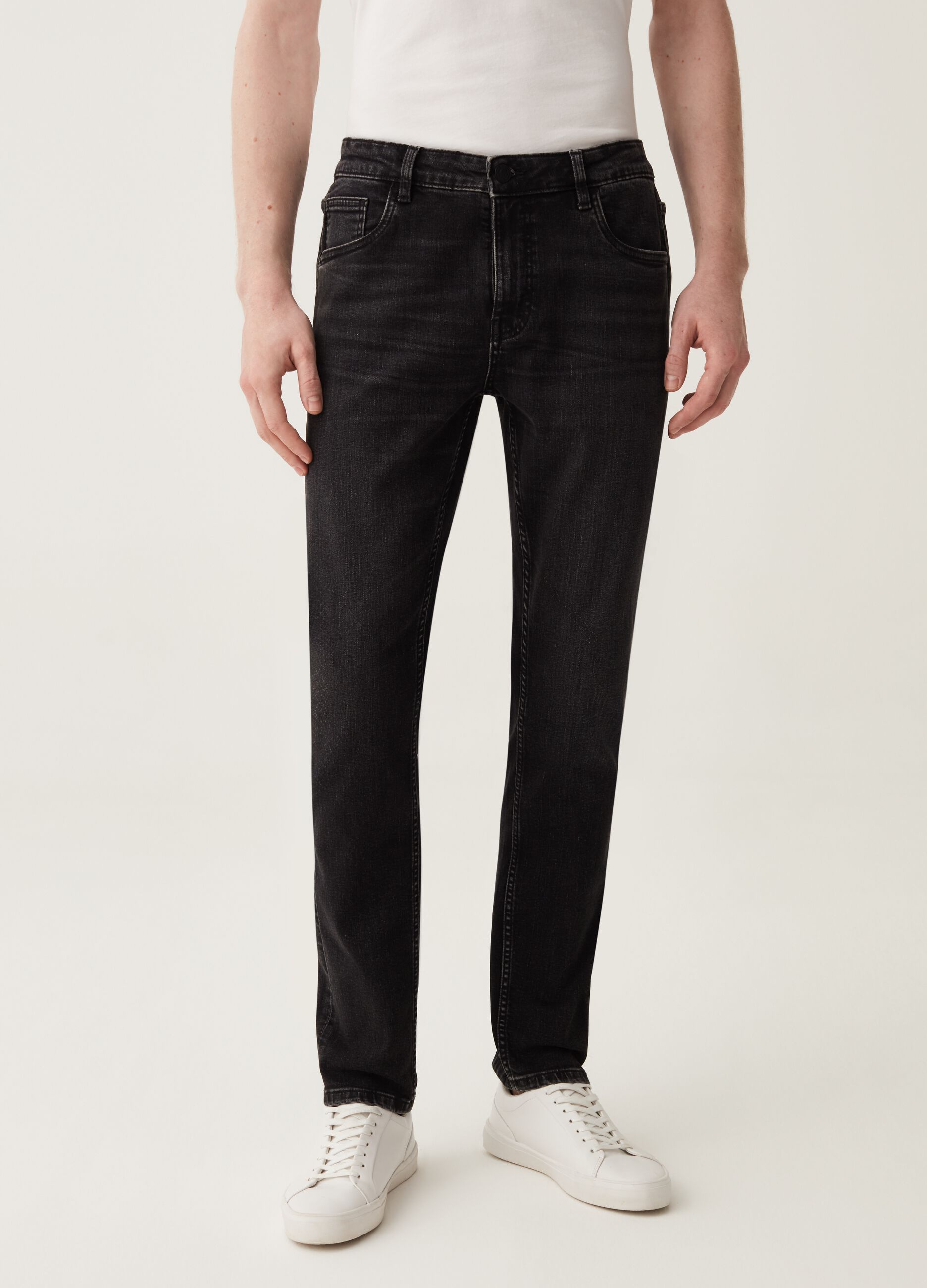 Jeans skinny fit con scoloriture_1