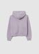Girls' purple hoodie in pure cotton regular fit with hood and zip_1