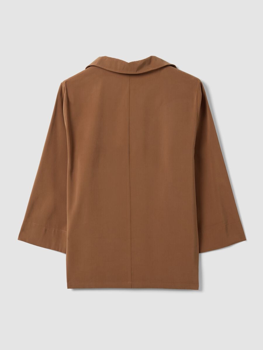 Camicia beige in misto viscosa con collo classico_6