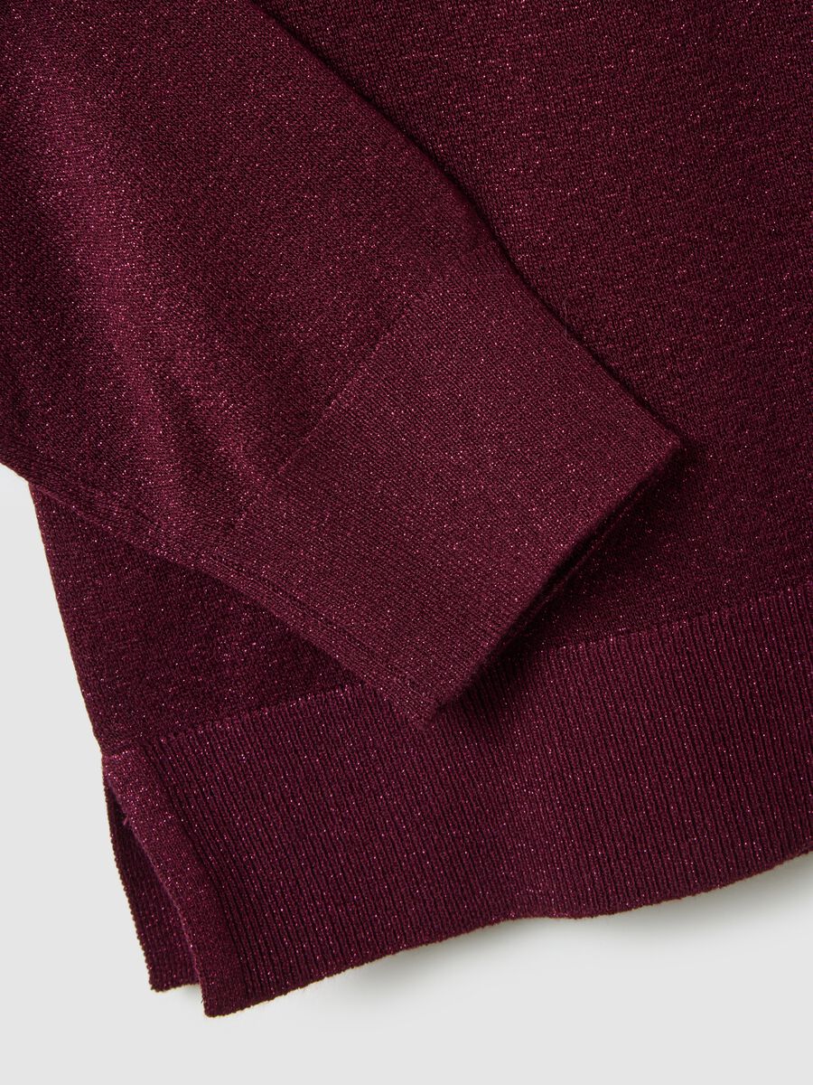 Red sweater with round neck and regular fit_5