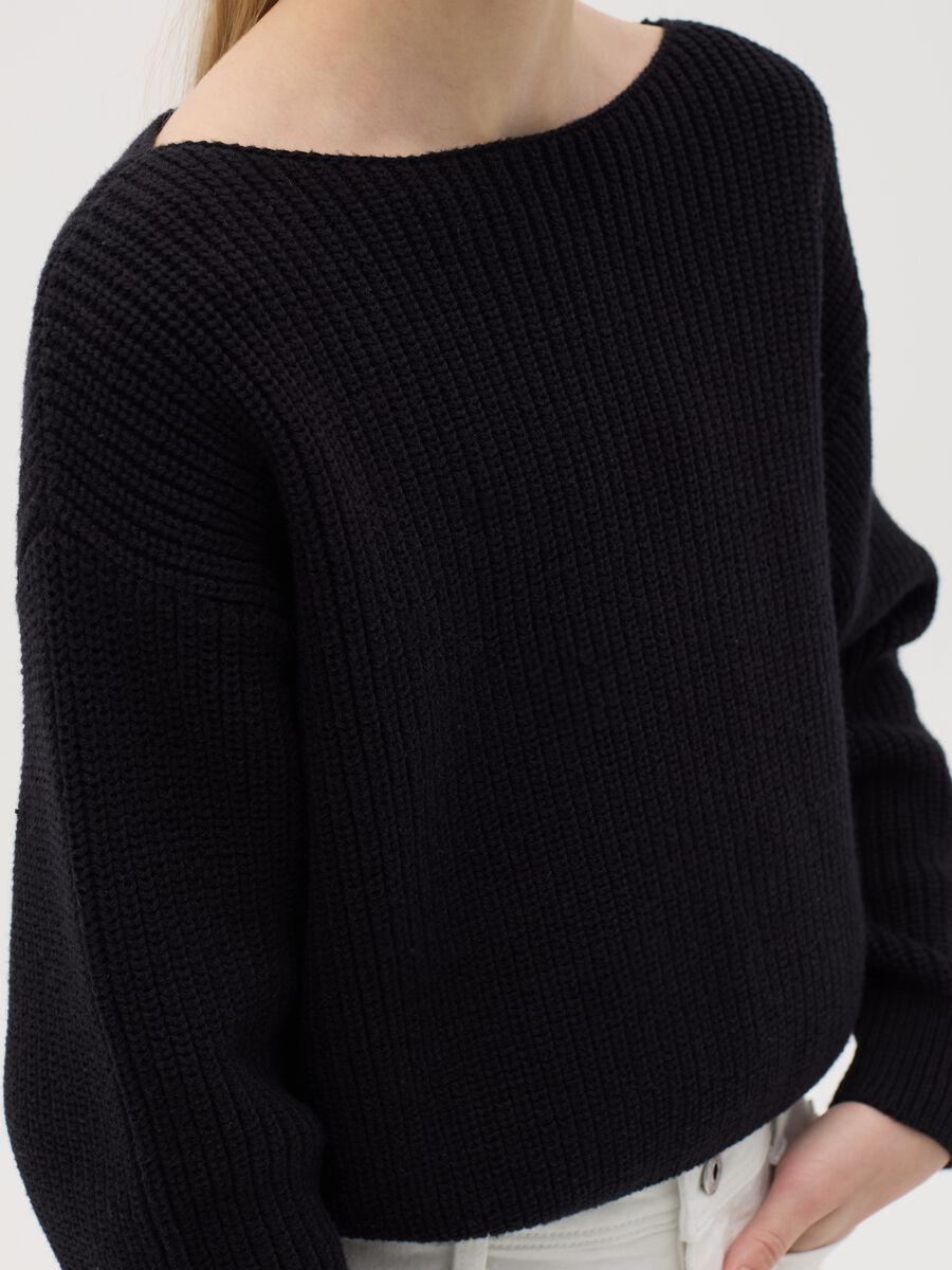 Knit crop pullover_1