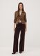 Cardigan marrone in misto lana con colletto polo_1
