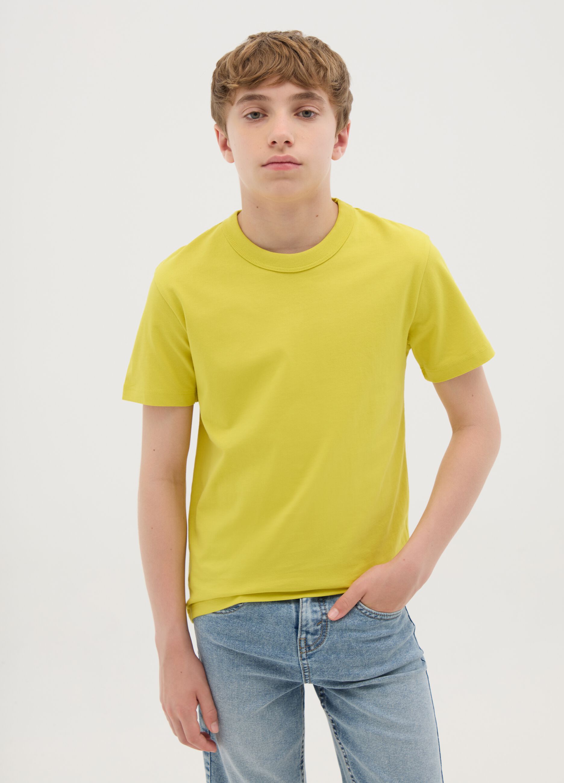 Essential yellow T-shirt in organic cotton