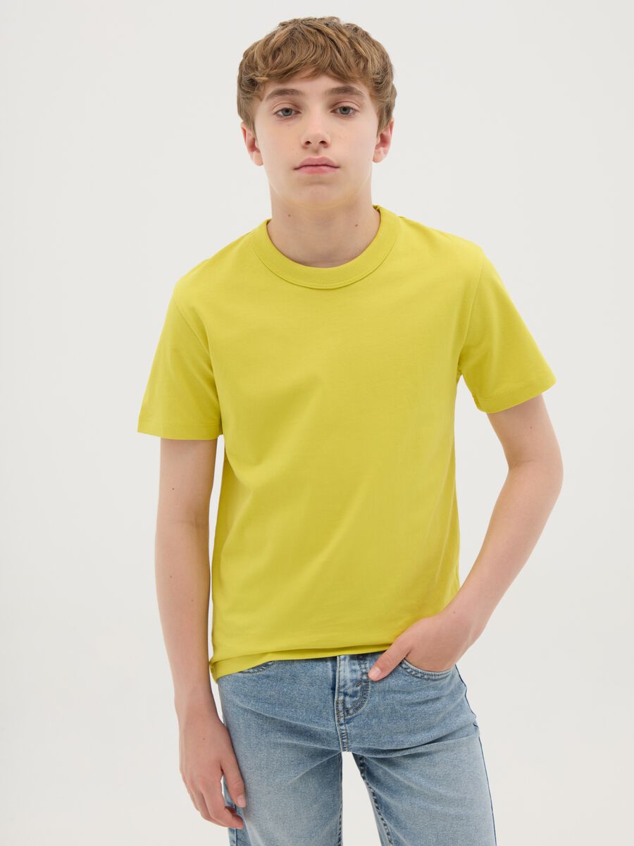 Essential yellow T-shirt in organic cotton_0