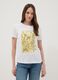 Regular fit white pure cotton t-shirt with print_0