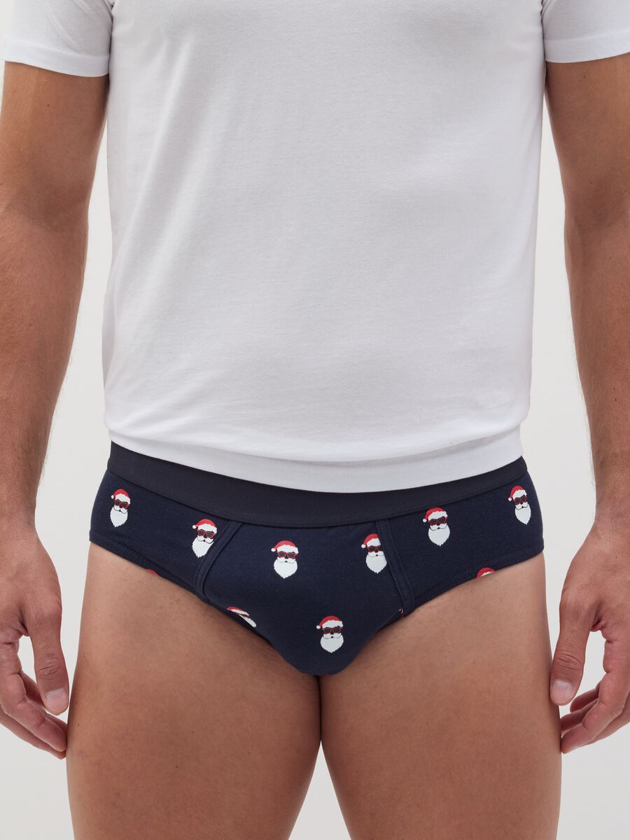 Stretch organic cotton briefs with all-over print_1