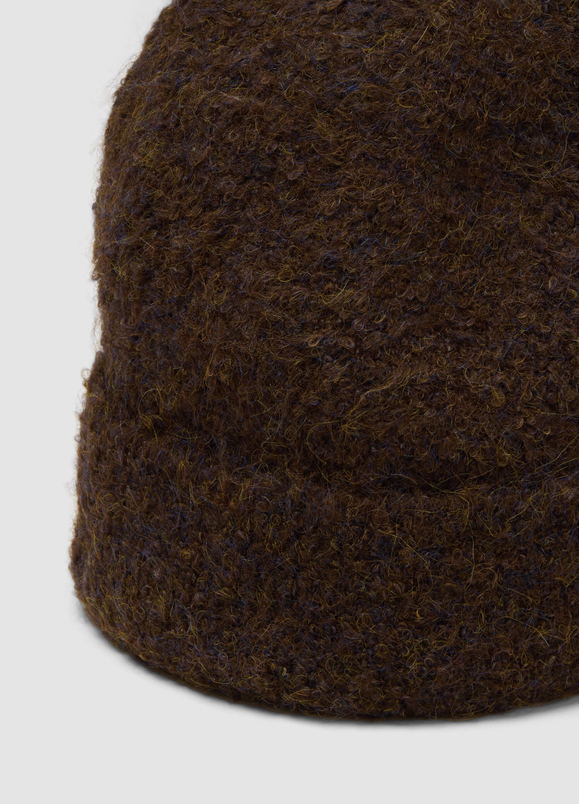 Blue and brown stretch wool hat