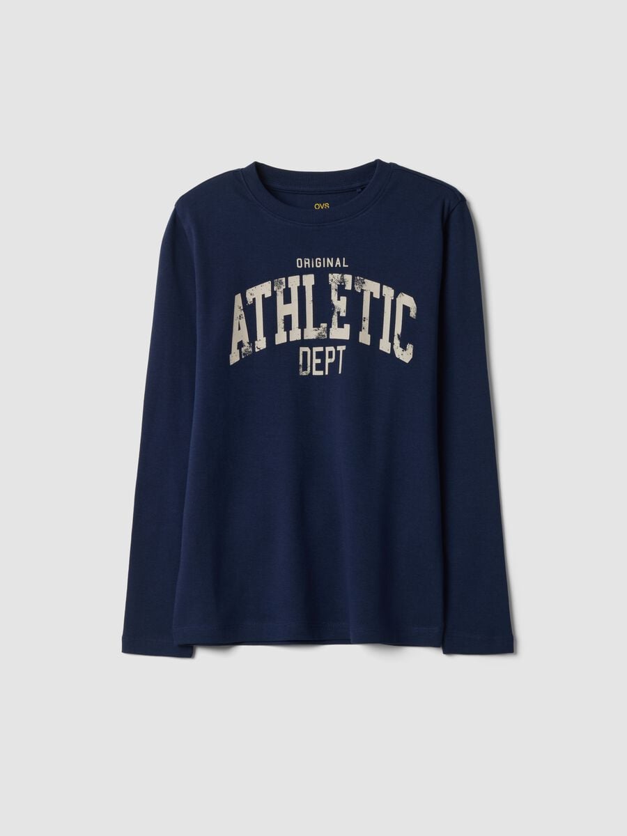 Blue organic cotton crew-neck T-shirt_3