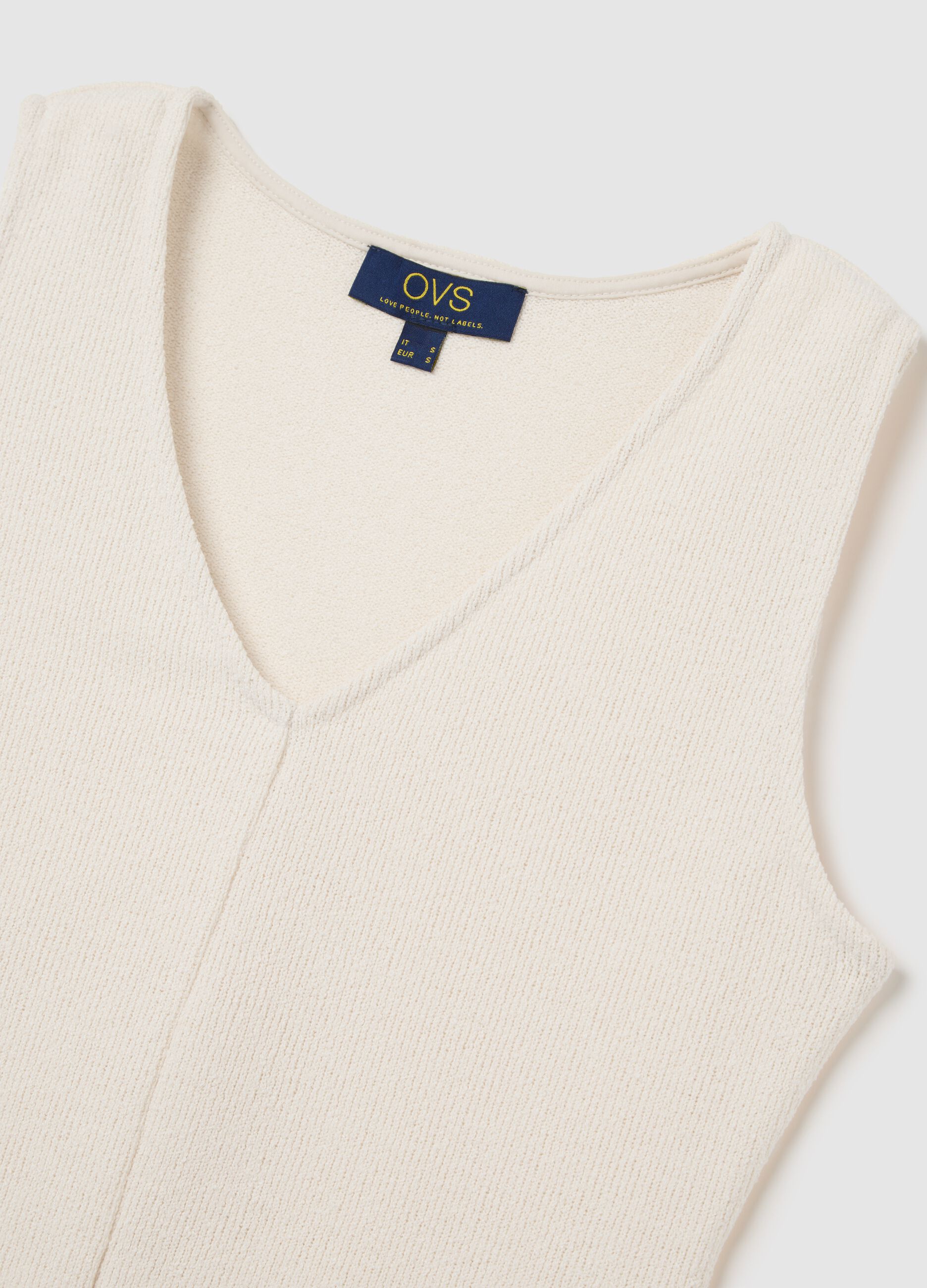 White Stretch Knit Vest Top from Ovs