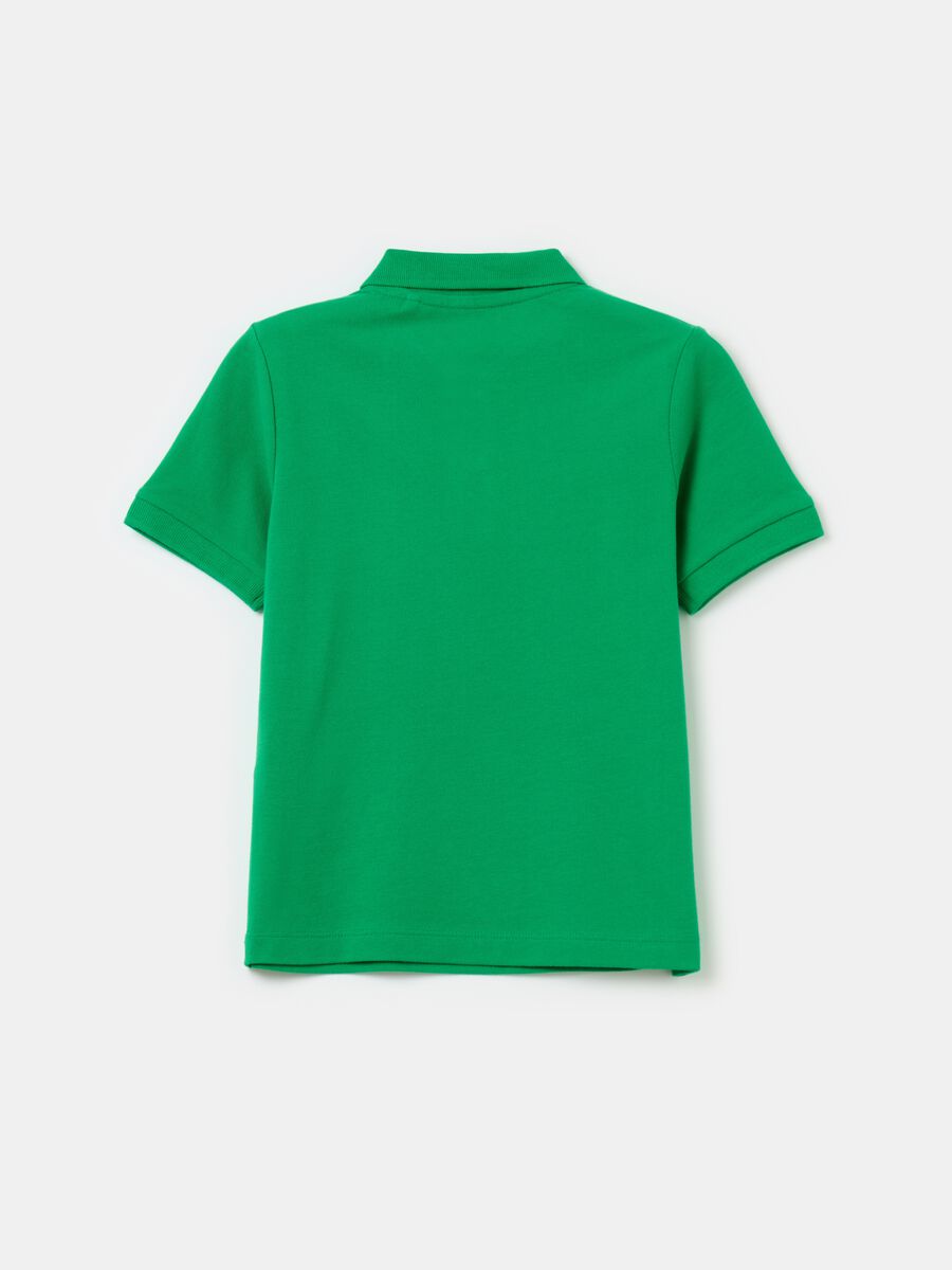 Solid colour cotton piquet polo shirt_1