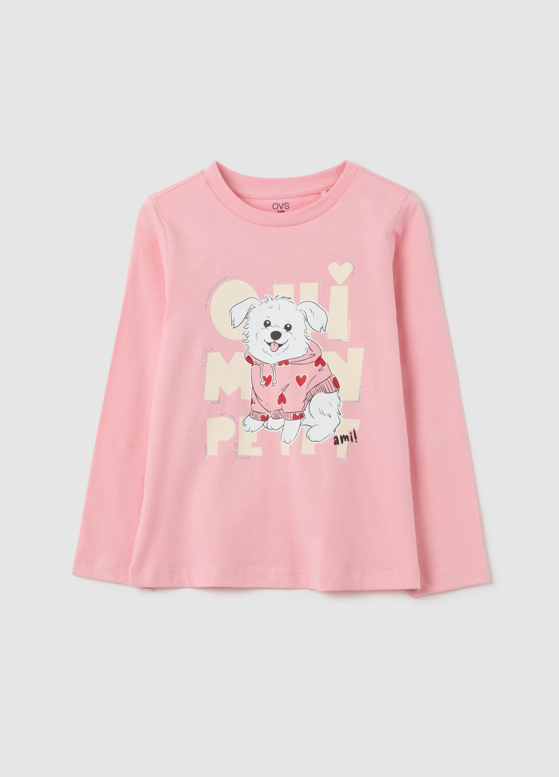 Girls' pink pure cotton regular fit top