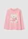Girls' pink pure cotton regular fit top_0