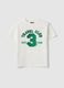 Pure cotton white children's T-shirt regular fit with print_0