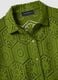 Green crochet polo shirt with classic collar, regular fit_5