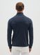 Blue Long Sleeve Cotton Turtleneck Shirt_2