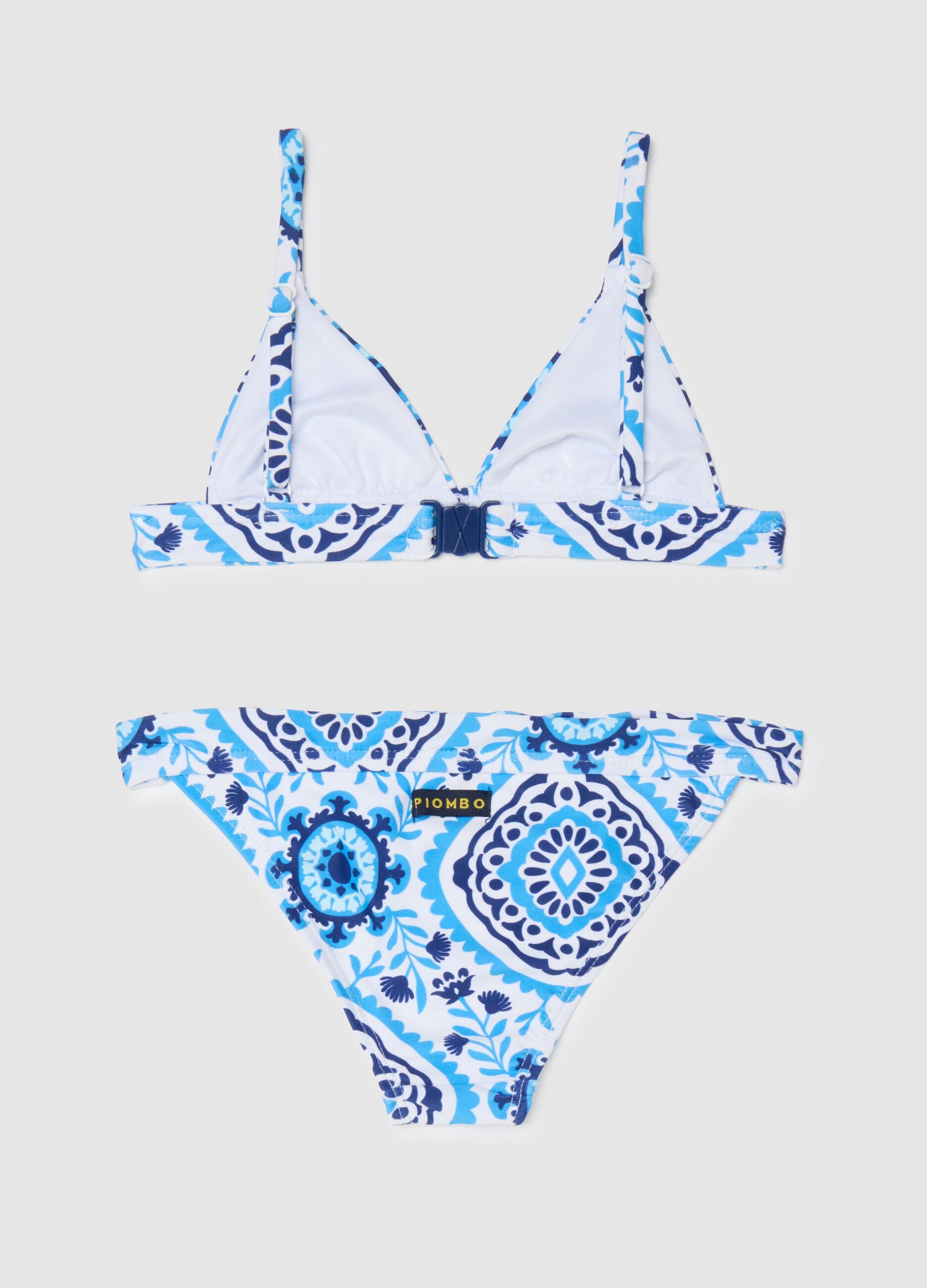 Girls' multicoloured elastane blend bikini with print