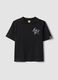 Girls&rsquo; black boxy-fit pure cotton T-shirt with Lilo & Stitch print_0