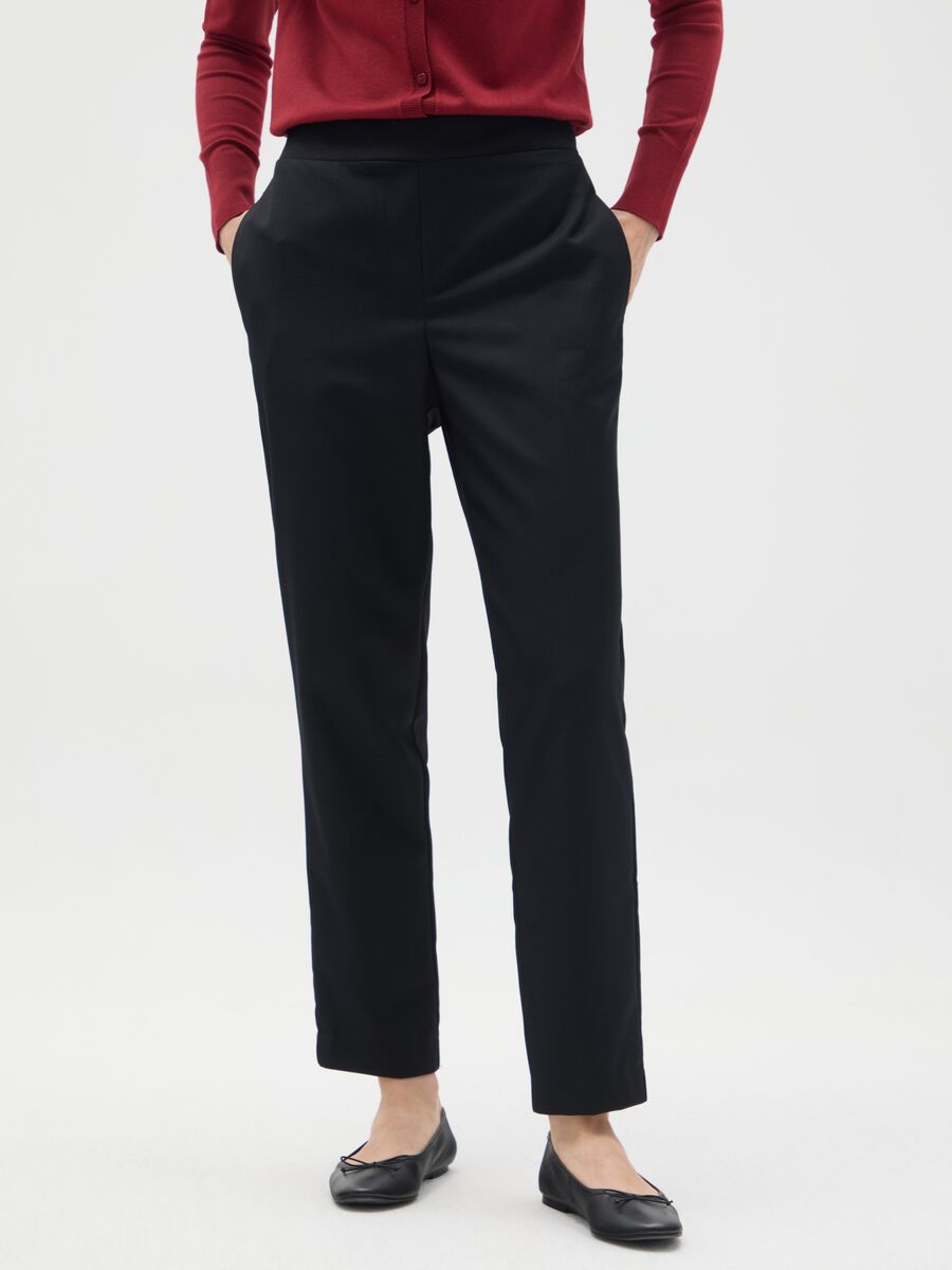 Black Slim Fit Trousers Mix_1