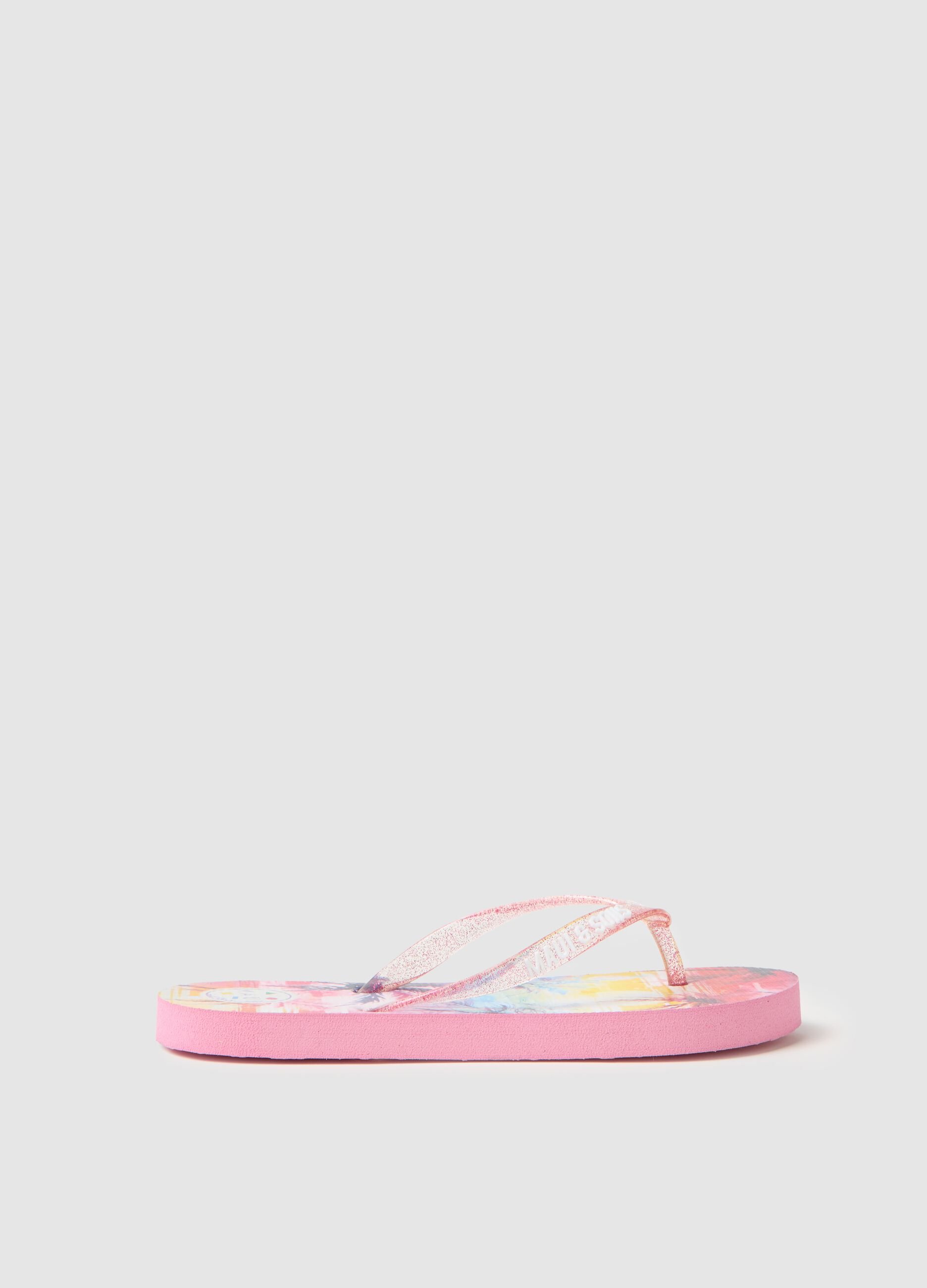 Multicolour Glitter Girls' Flip-flops