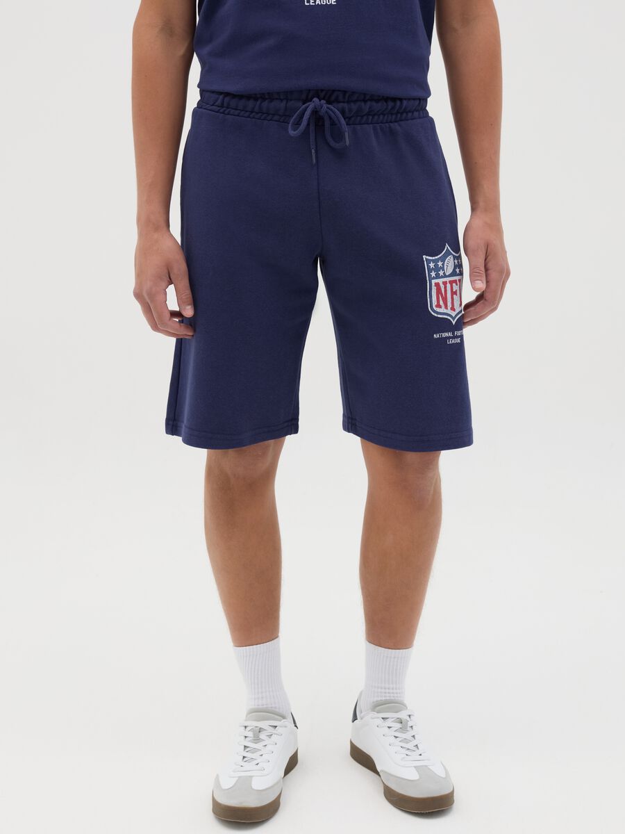 Blue NFL Sports Shorts in Cotton Blend_1